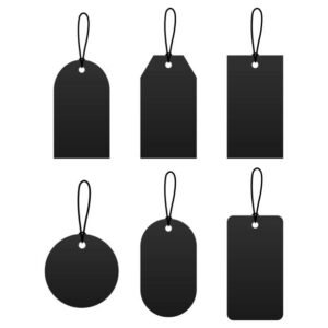 MYNDS Certified Black Premium Jewellery Hang Tags – Luxury Branding Tag Series by Barcode Vault